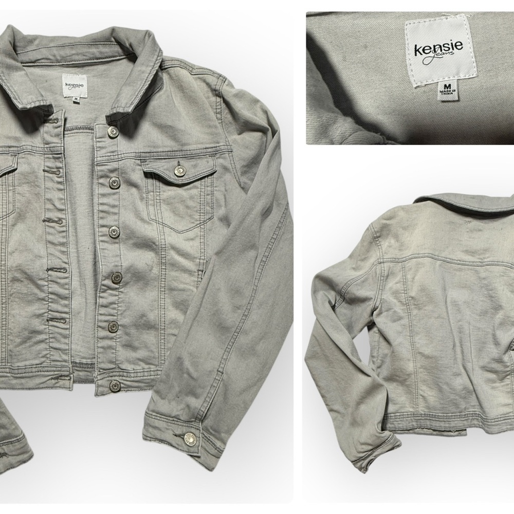 Kensie Light Gray Jean Jacket